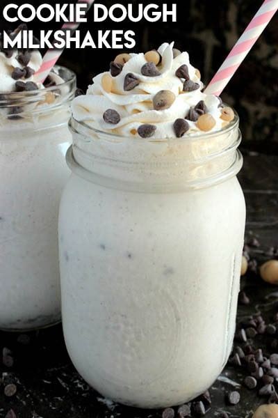 45 Milkshake Recipes: Cookie Dough Milkshakes