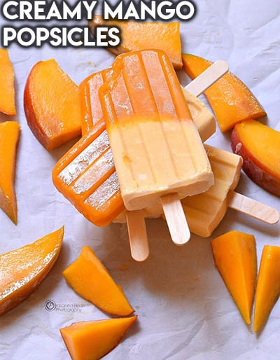 50 Popsicle Recipes: Creamy Mango Popsicles