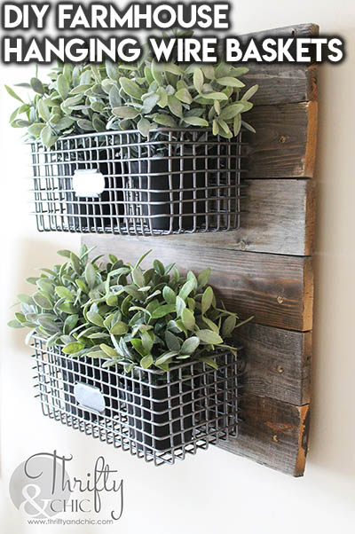 DIY Farmhouse Hanging Wire Baskets Channygans