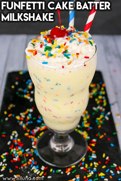45 Milkshake Recipes: Funfetti Cake Batter Milkshake
