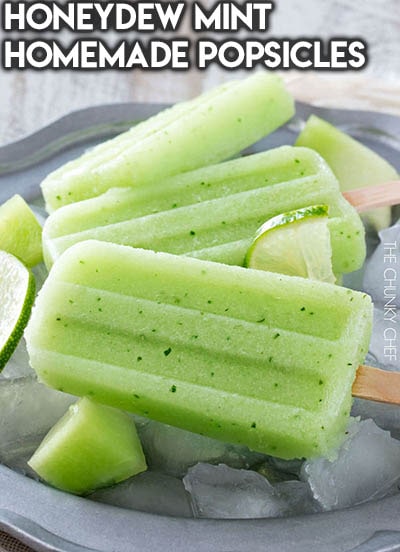 50 Popsicle Recipes: Honeydew Mint Homemade Popsicles