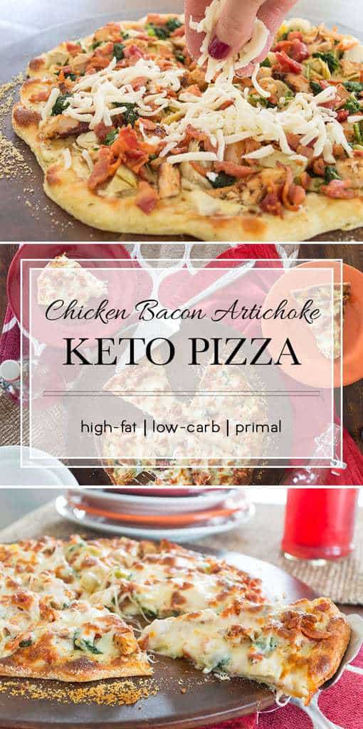 16 Keto Pizza Recipes: Keto Chicken Bacon Artichoke Pizza