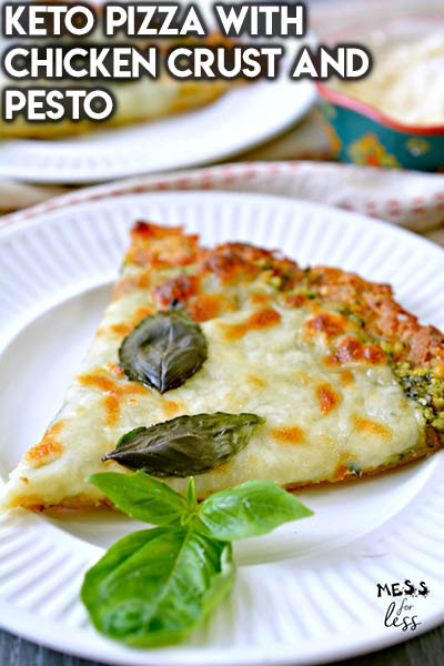 16 Keto Pizza Recipes: Keto Pizza With Chicken Crust And Pesto