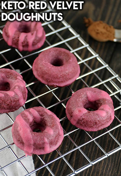 20 Keto Valentines Dessert Recipes: Keto Red Velvet Doughnuts