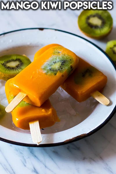 50 Popsicle Recipes: Mango Kiwi Popsicles