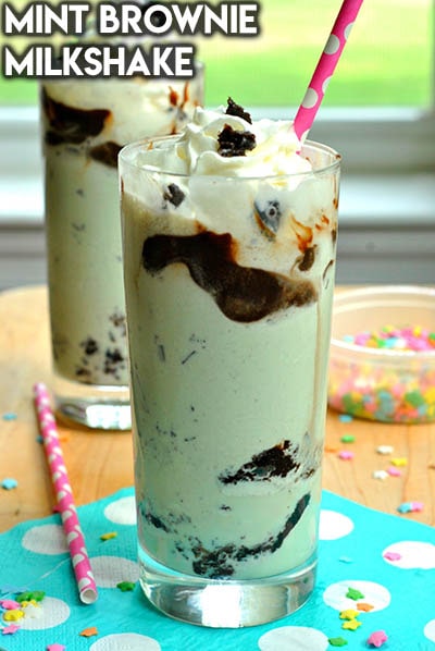 45 Milkshake Recipes: Mint Brownie Milkshake