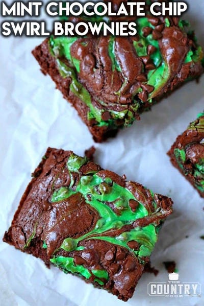 50 Brownie Recipes: Mint Chocolate Chip Swirl Brownies