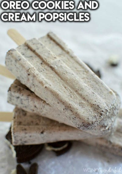 50 Popsicle Recipes: Oreo Cookies and Cream Popsicles