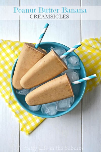 50 Popsicle Recipes: Peanut Butter Banana Creamsicles