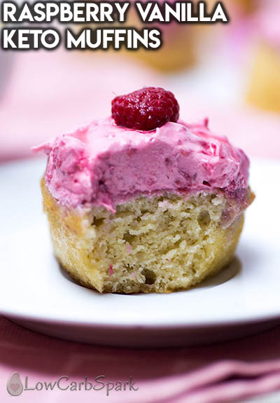 20 Keto Valentines Dessert Recipes: Raspberry Vanilla Keto Muffins