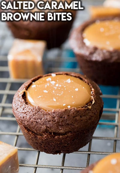 50 Brownie Recipes: Salted Caramel Brownie Bites