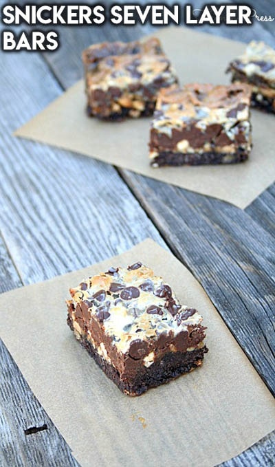 28 Magic Cookie Bars: Snickers Seven Layer Bars