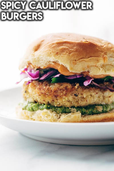 21 Burger Recipes: Spicy Cauliflower Burgers