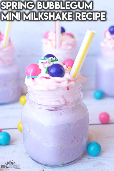 45 Milkshake Recipes: Spring Bubblegum Mini Milkshake Recipe