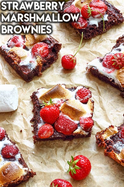50 Brownie Recipes: Strawberry Marshmallow Brownies