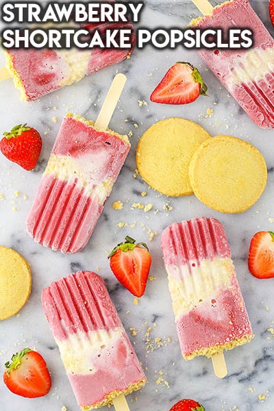 50 Popsicle Recipes: Strawberry Shortcake Popsicles