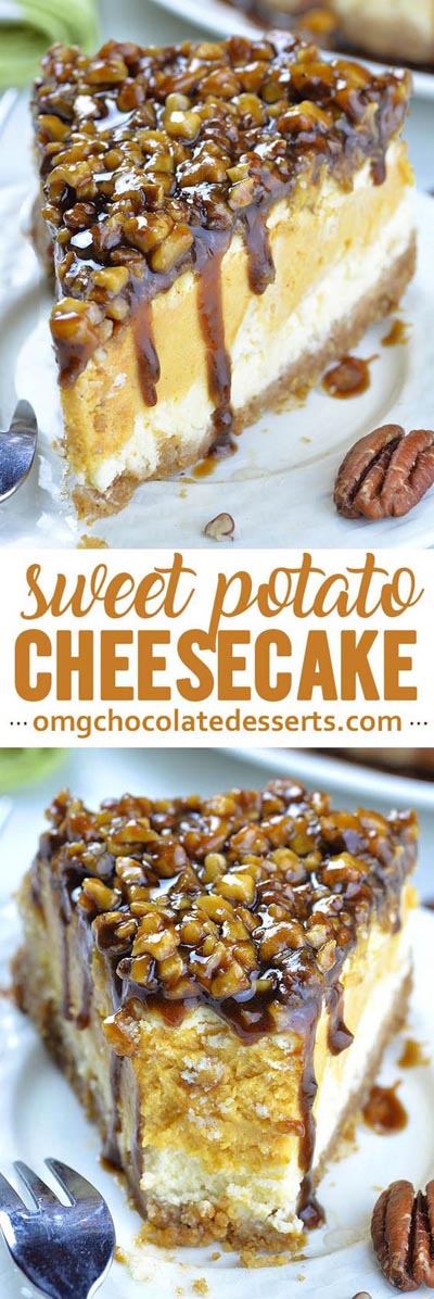 Sweet Potato Cheesecake with Pecan Topping