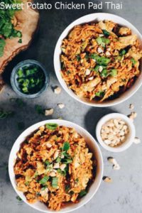 35 Sweet Potato Recipes: Sweet Potato Chicken Pad Thai