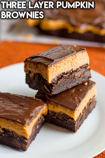 50 Brownie Recipes: Three Layer Pumpkin Brownies