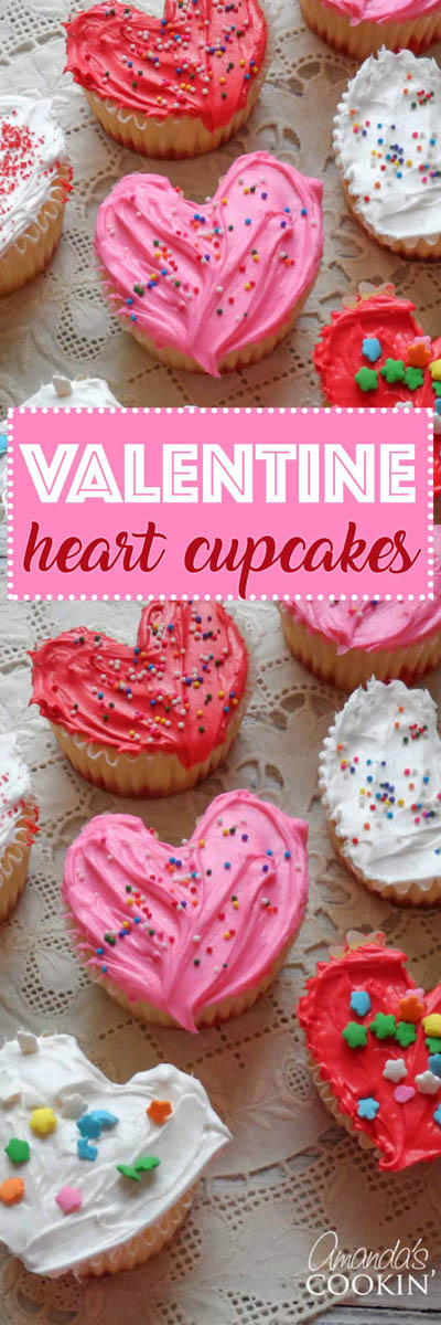 30 Valentines Day Cupcakes: Valentine’s Day Heart Cupcakes