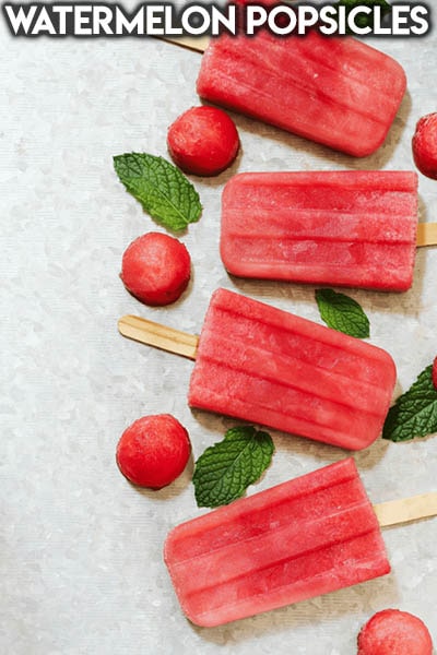 50 Popsicle Recipes: Watermelon Popsicles