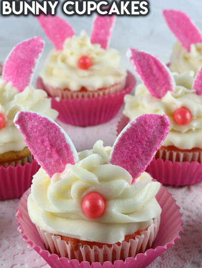 20 Easter Dessert Ideas: Bunny Cupcakes