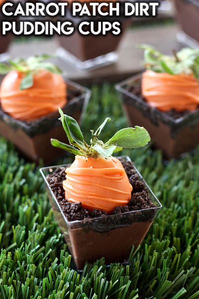 20 Easter Dessert Ideas: Carrot Patch Dirt Pudding Cups