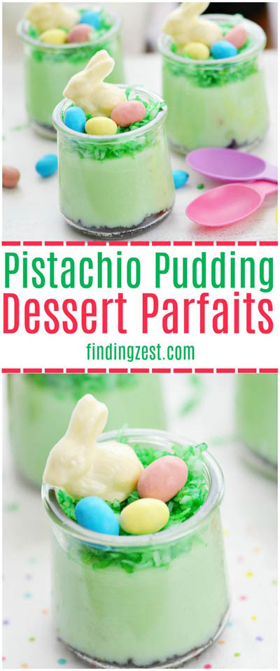 20 Easter Dessert Ideas: Pistachio Pudding Easter Parfaits