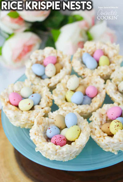 20 Easter Dessert Ideas: Rice Krispie Nests