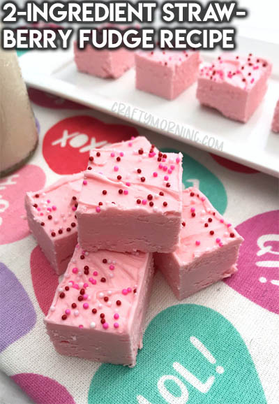 25 Fantastic Fudge Recipes: 2-Ingredient Strawberry Fudge Recipe