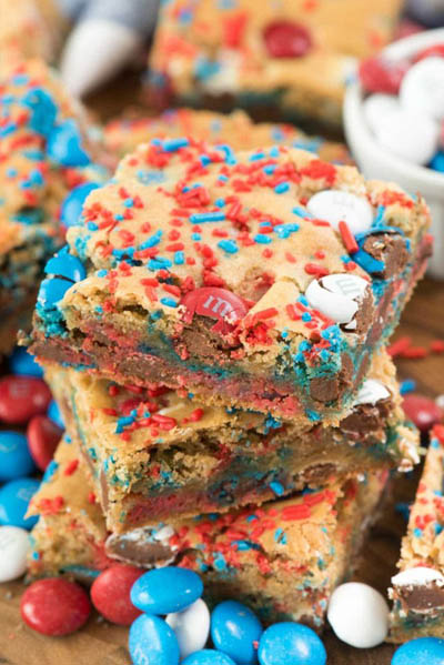 20 Best 4th Of July Dessert Ideas: Fireworks Blondies