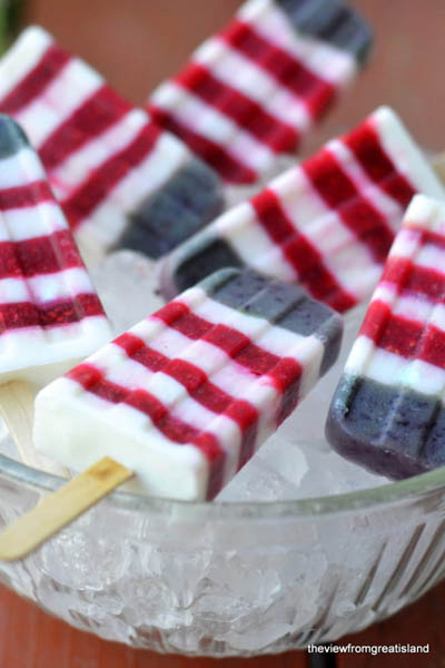 20 Best 4th Of July Dessert Ideas: Red White And Blueberry Yogurt Popsicles